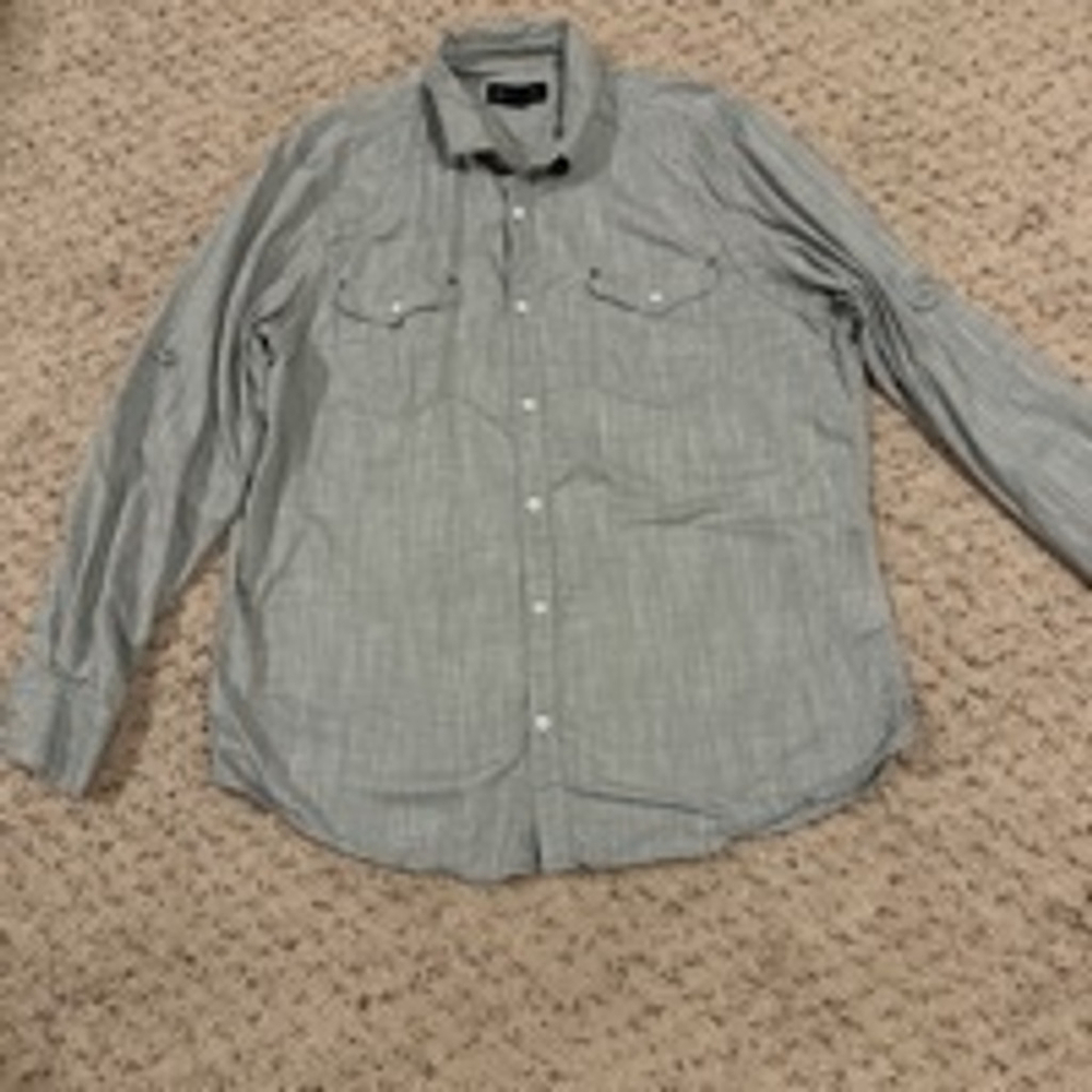 Men's INC International Concepts Gray Button-Up Shirt, Size XL